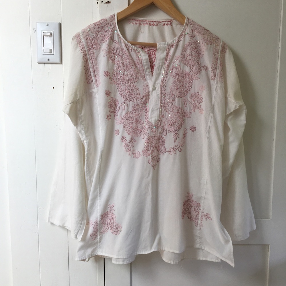 Embroidered tunic  / beach cover up